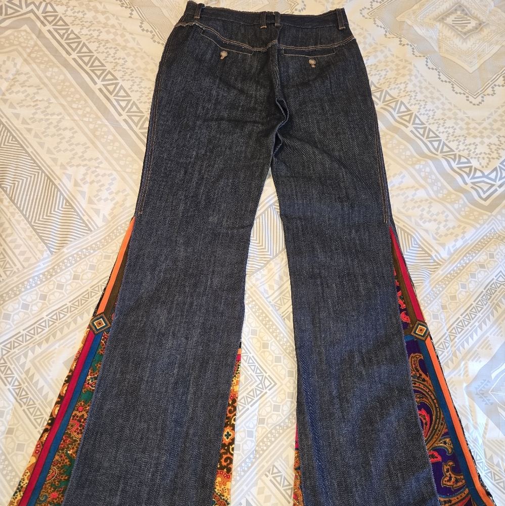 Dolce & Gabanna Rare Vintage Velvet Split Rise Bell bottom Jeans - Picture 2 of 14